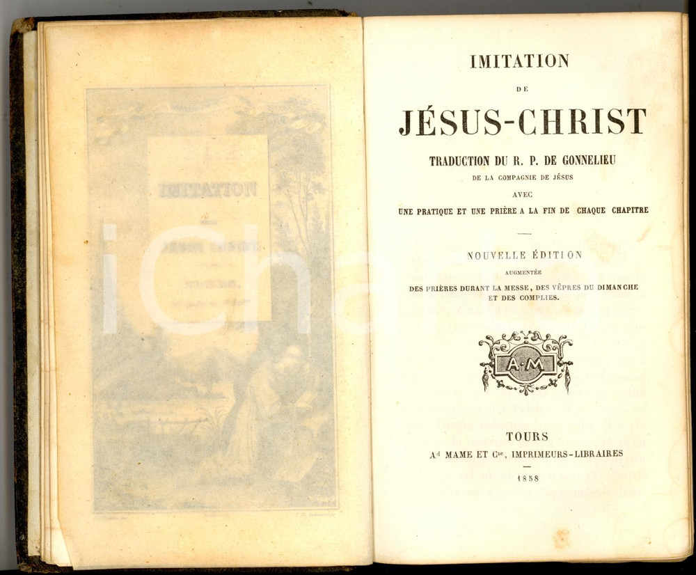 Libro, pubblicazione d'epoca 1858 L'Imitation de JÃ©sus-Christ - R. P. DE GONNELIEU *Ed. Alfred MAME' 1