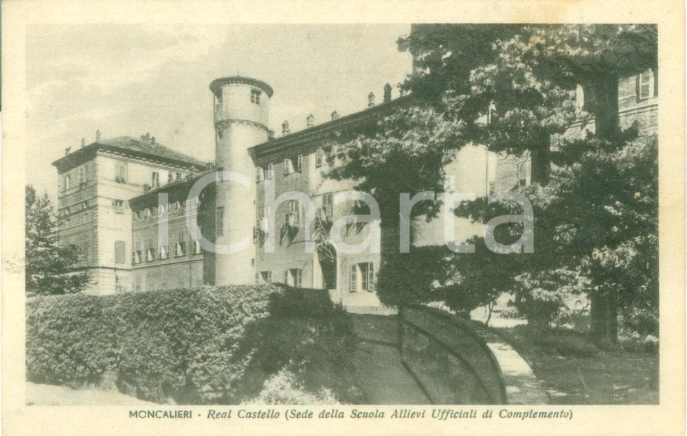 Cartolina originale da collezione 1942 MONCALIERI TO Real Castello Scuola Allievi Ufficiali Cartolina FP VG 1