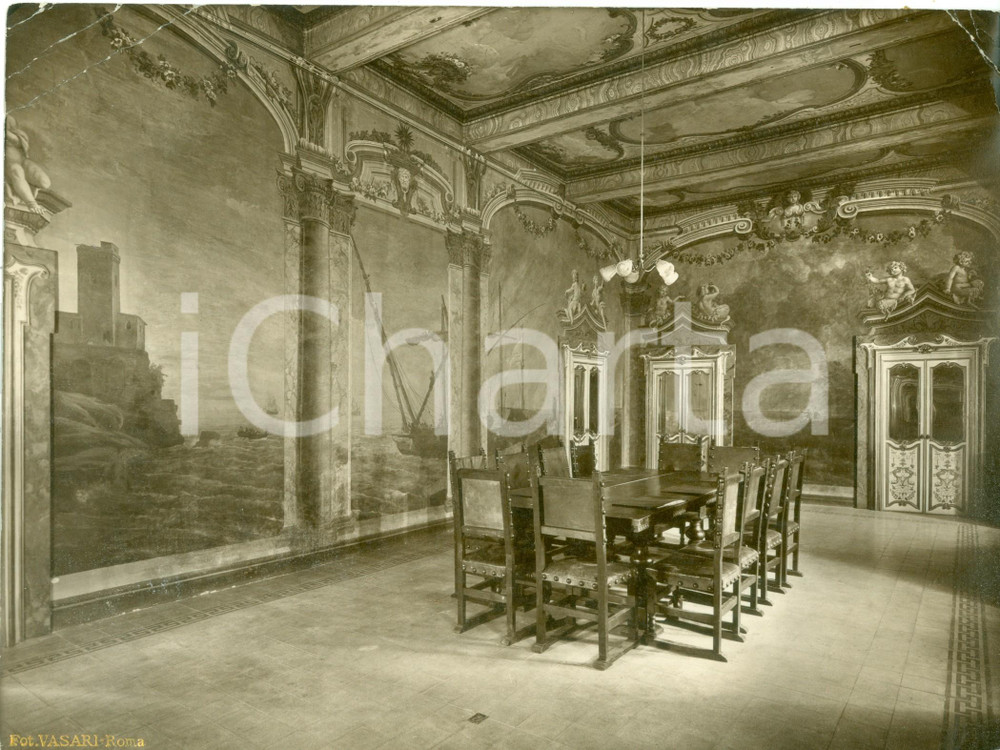 Fotografia d epoca originale 1935 ca ROMA La Sala delle Marine a PALAZZO CHIGI Vera fotografia cm 26 x 20 1