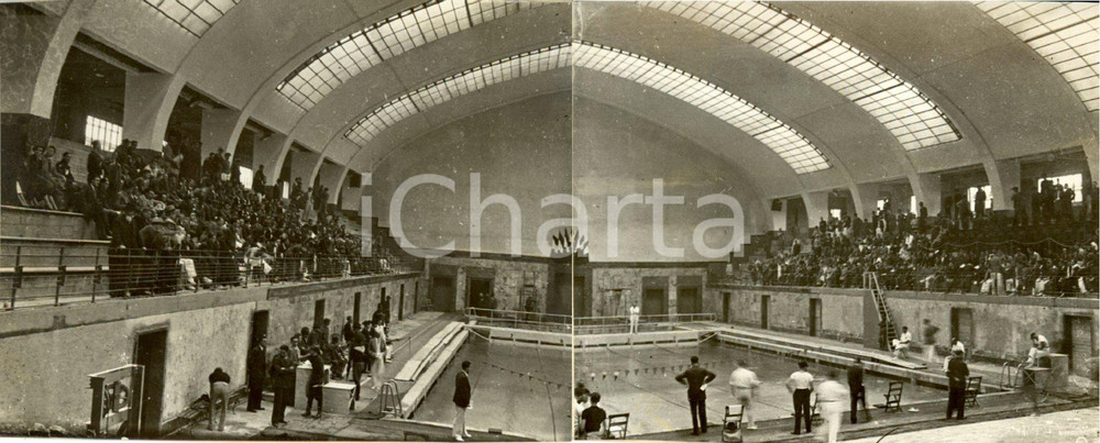 Fotografia d epoca originale 1934 MILANO LITTORIALI Gare alla piscina coperta  Fotografia DOPPIA 1