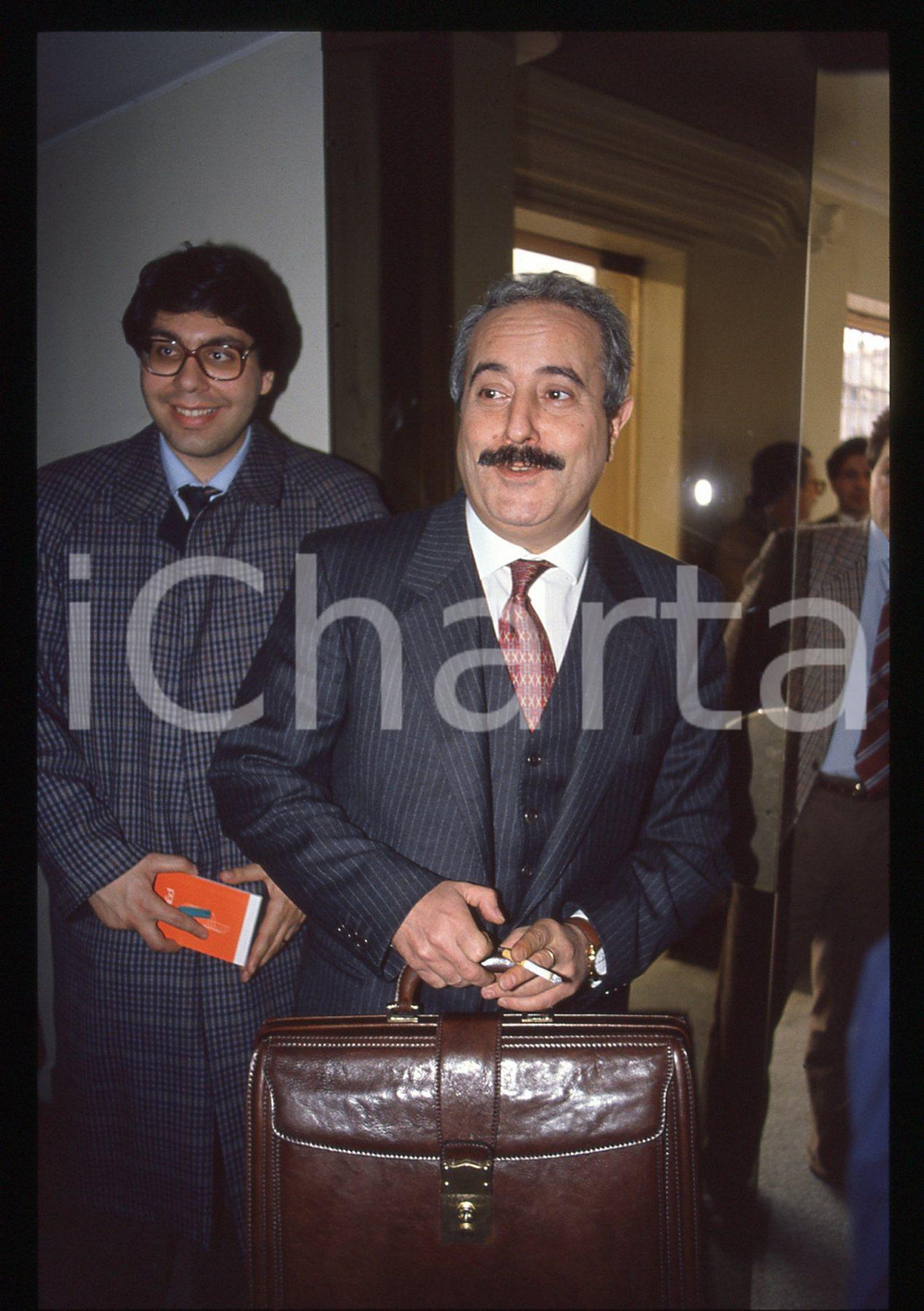Fotografia d epoca originale 35mm vintage slide 1990 ROMA Giovanni FALCONE  Ritratto del magistrato 1 1