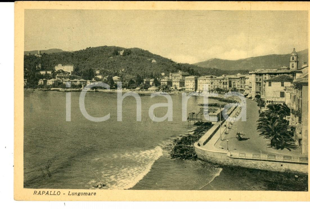 Cartolina originale da collezione 1937 RAPALLO (GE) Veduta del lungomare *Cartolina VINTAGE FP VG 1