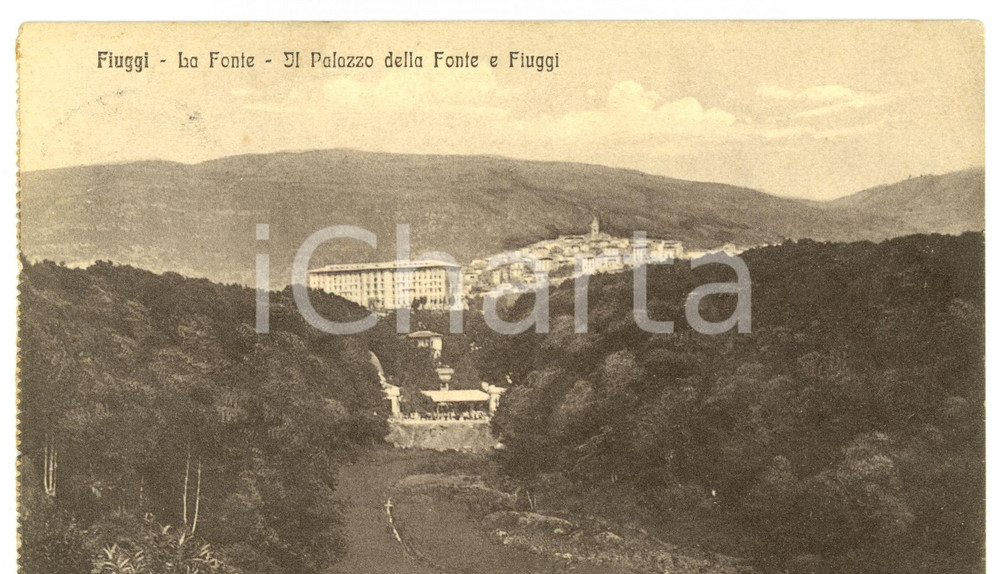 Cartolina originale da collezione 1916 FIUGGI FR Veduta del palazzo della FONTE Cartolina FP VG 1