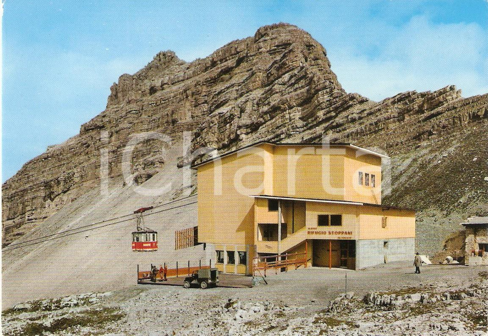 Cartolina originale da collezione 1975 ca GRUPPO DI BRENTA Funivia del Grostè e Rifugio STOPPANI Cartolina FG NV 1