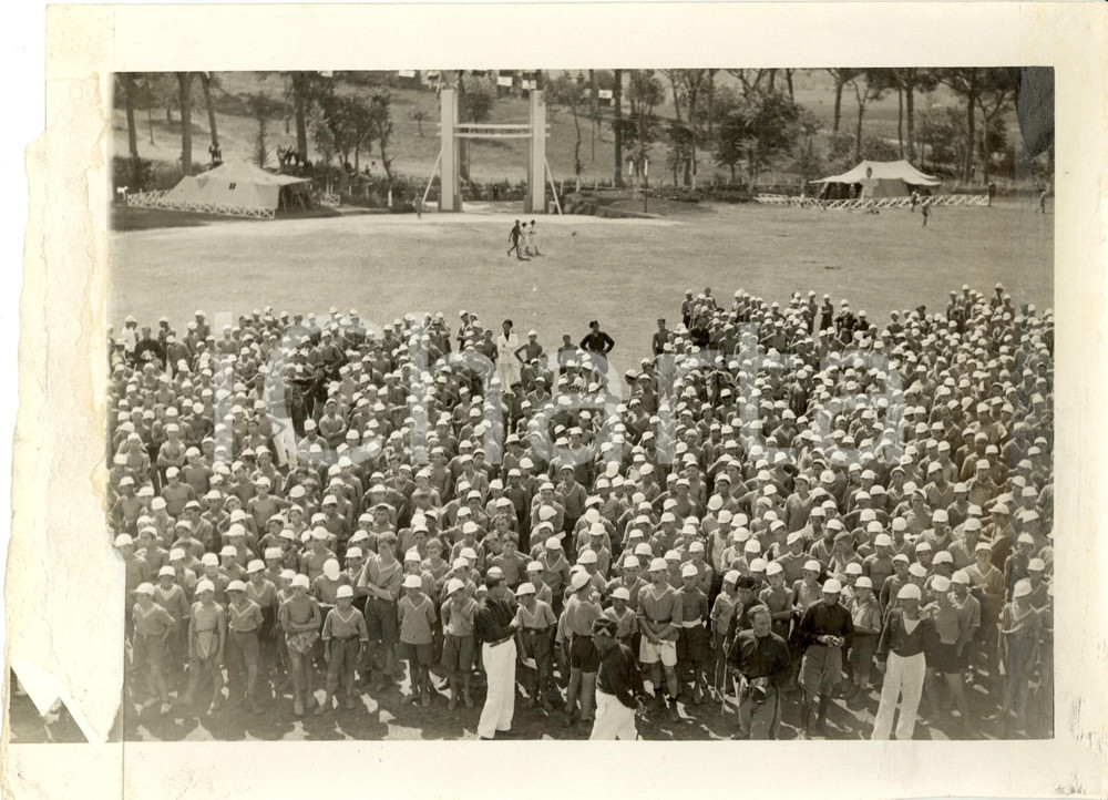 Fotografia d epoca originale 1932 ROMA Campo MUSSOLINI Avanguardisti residenti all estero Foto DANNEGGIATA 1