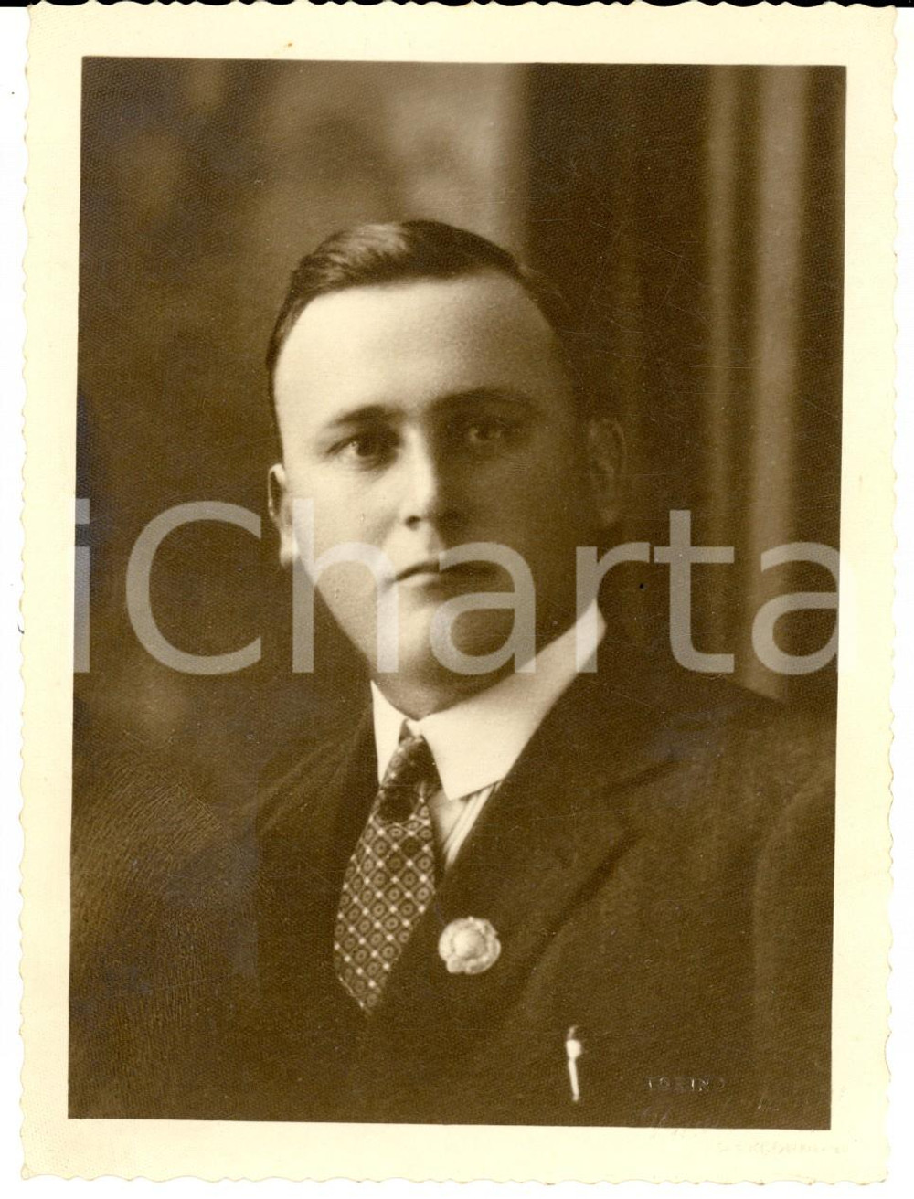 Fotografia d epoca originale 1936 TORINO Ritratto di giovane uomo Foto Dante MORONI 12x16 cm 1