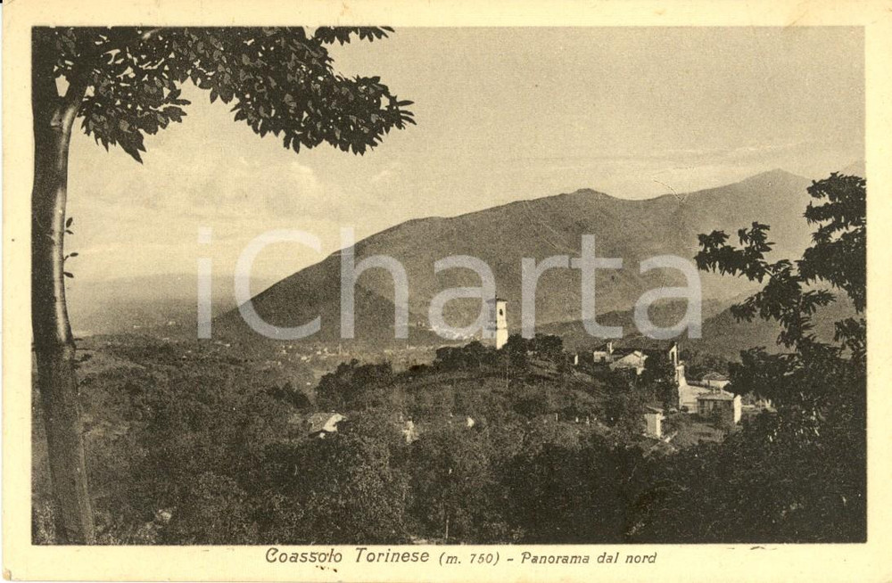 Cartolina originale da collezione 1931 COASSOLO TORINESE (TO) Panorama paese e vallata da nord *Cartolina FP VG 1