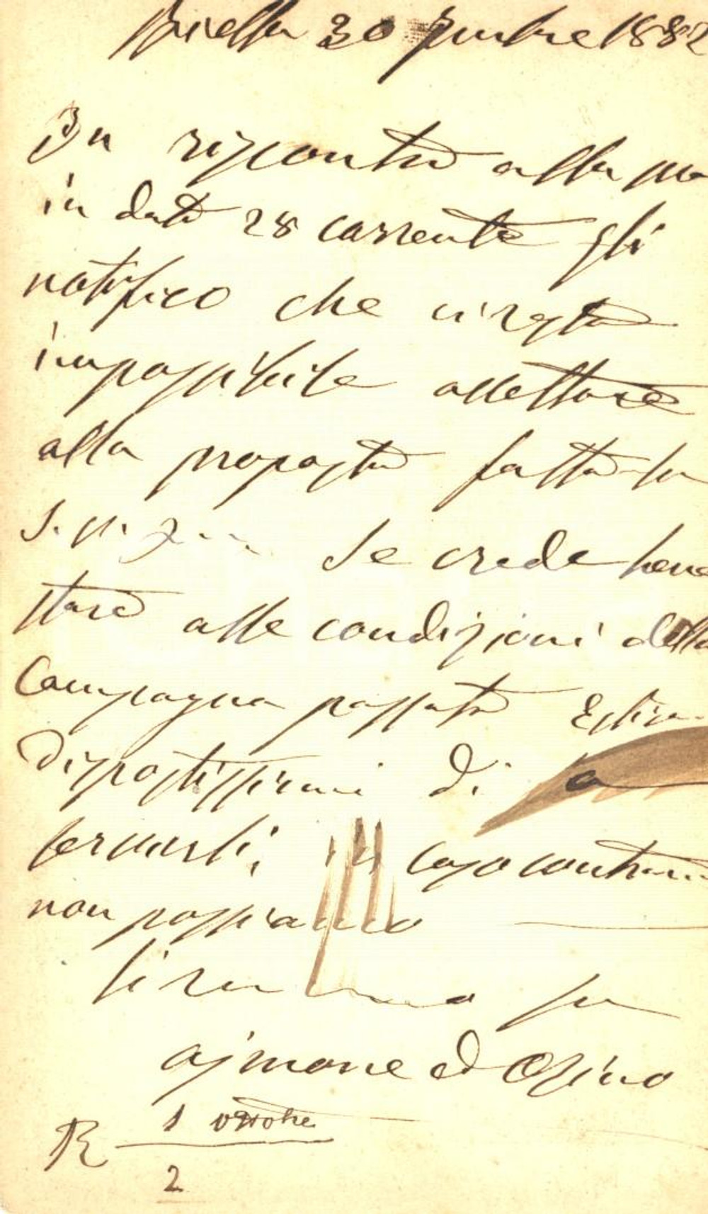 Cartolina originale da collezione 1882 BIELLA Accordi lanificio Giovanni Domenico SELLA e AYMONE & OZINO Cartolina 1