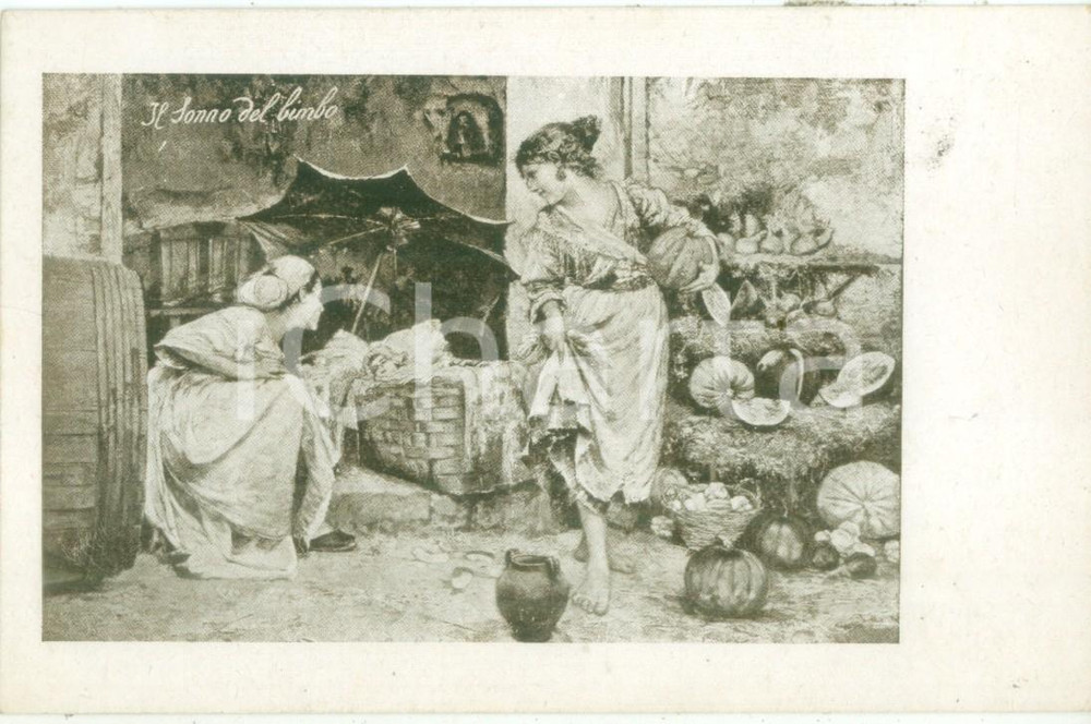 Cartolina originale da collezione 1935 ca COSTUMI Il sonno del bimbo Cartolina postale ILLUSTRATA FP NV 1