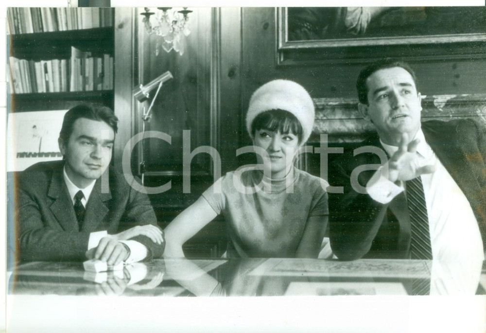 Fotografia d epoca originale 1966 NEW YORK HUNTER COLLEGE Carlo MONTAGNA  Edmonda ALDINI  Vittorio GASSMAN 1