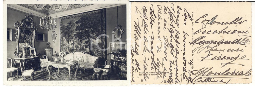 Autografo originale 1940 SAN DANIELE DEL FRIULI (UD) Autografo marchesa Maria DE CONCINA *Cartolina 1