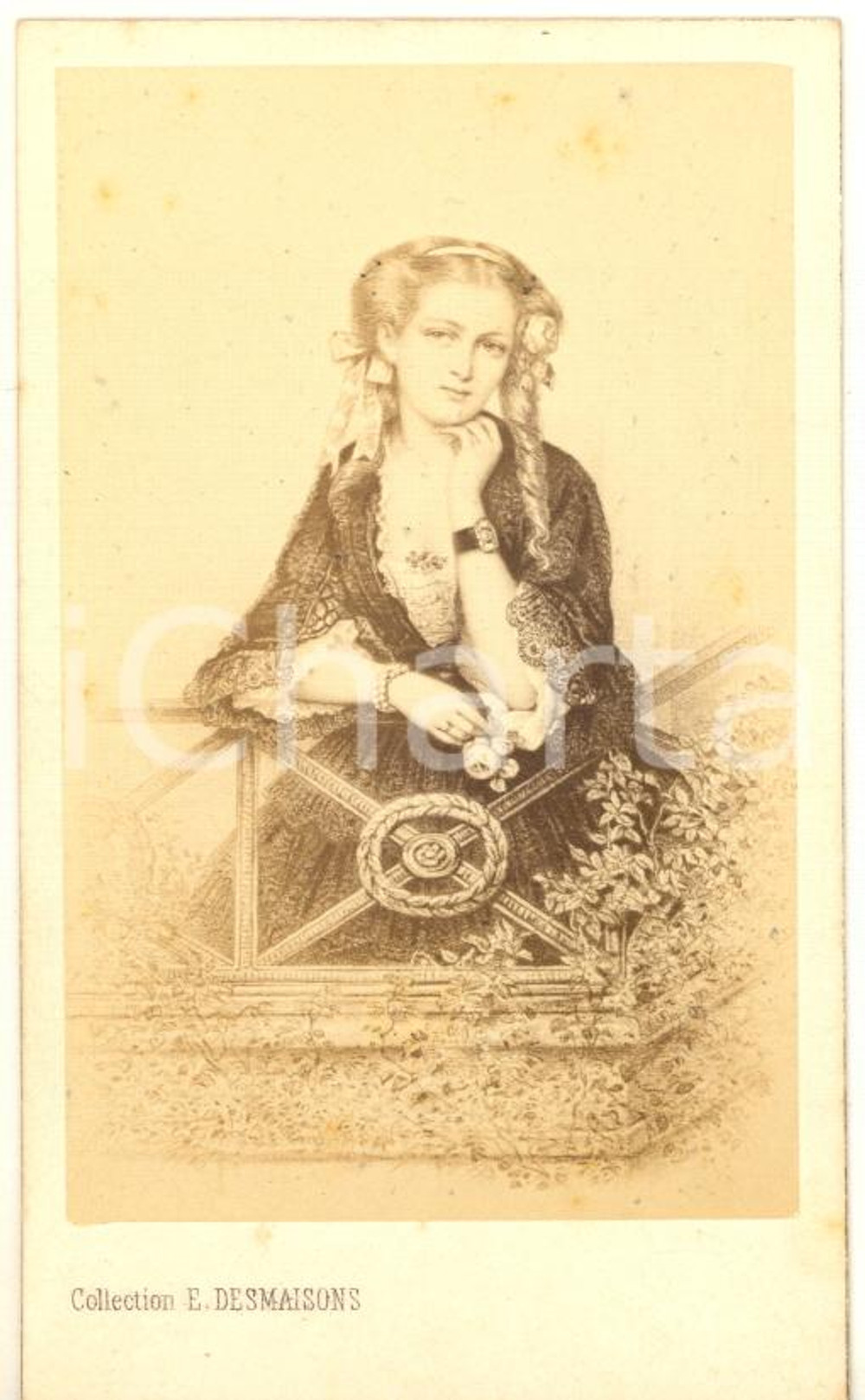 1860 ca FRANCE Delphine GAY DE GIRARDIN - Portrait - Photo CDV E. DESMAISONS  Fotografia originale d'epoca, stampata all'albumina.FOTOGRAFO: E. Desmaisons - ParisCONDIZIONI: GFORMATO: CDV    originale e autentica 1