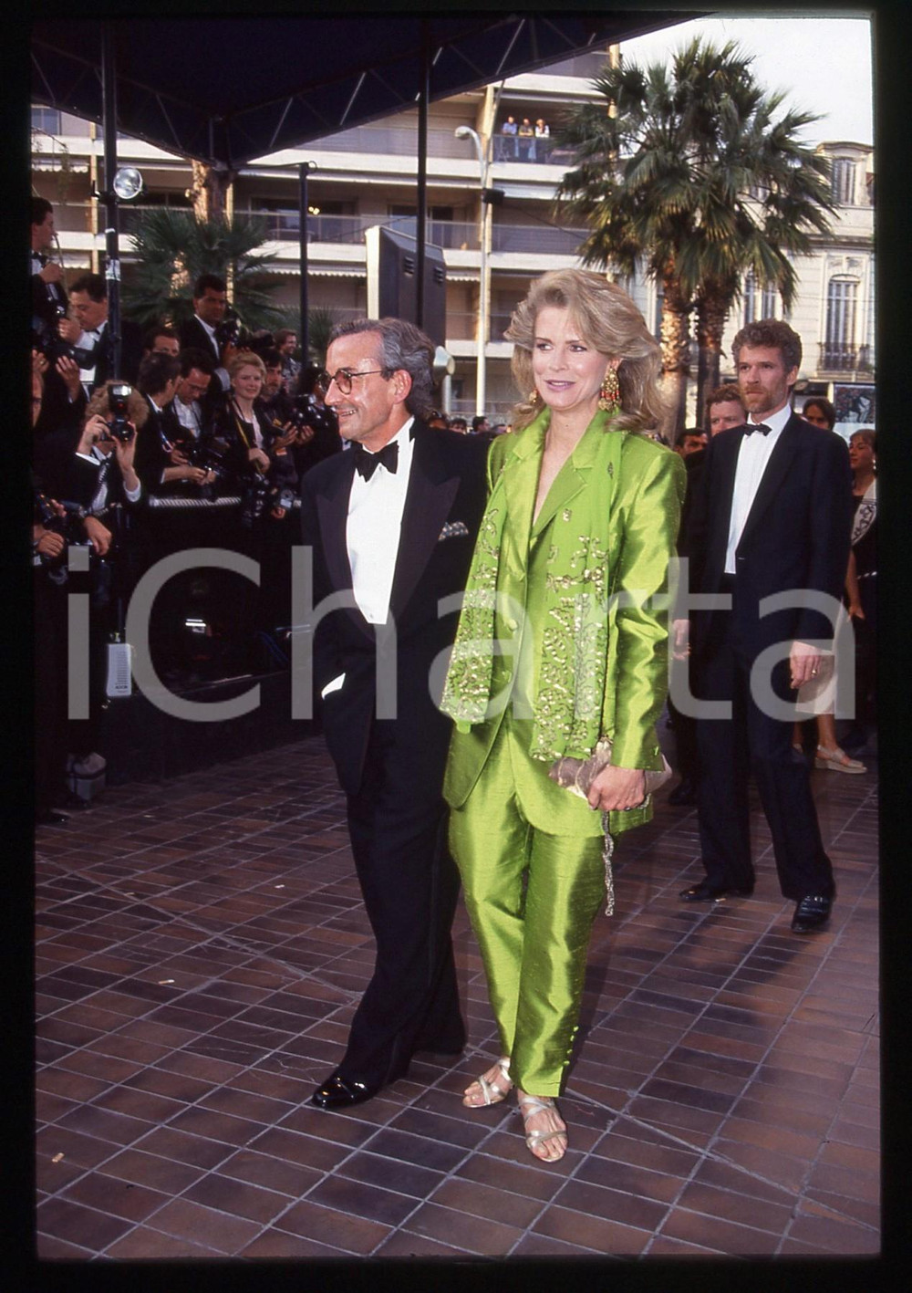 Fotografia d epoca originale 35mm vintage slide 1993 CANNES Louis MALLE Candice BERGEN  Photocall 2 1