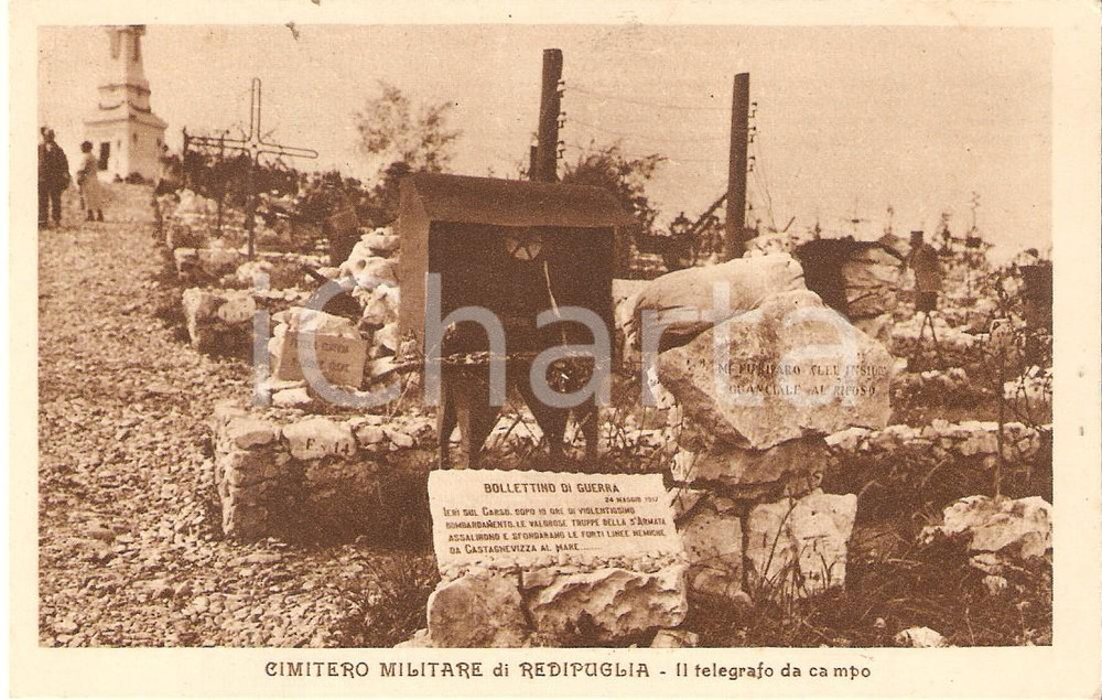Cartolina originale da collezione 1925 ca Sacrario REDIPUGLIA GO Telegrafo da campo Cartolina FP NV 1