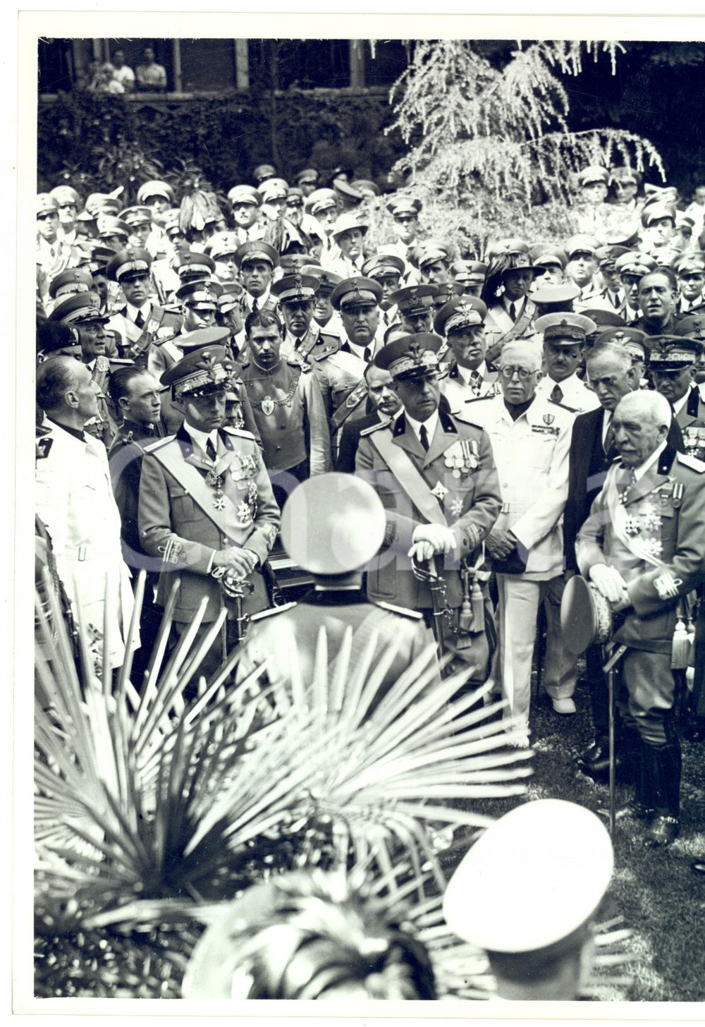Fotografia d epoca originale 1938 MILANO Convegno Politica Internazionale  Pietro BADOGLIO e Duca di BERGAMO 1