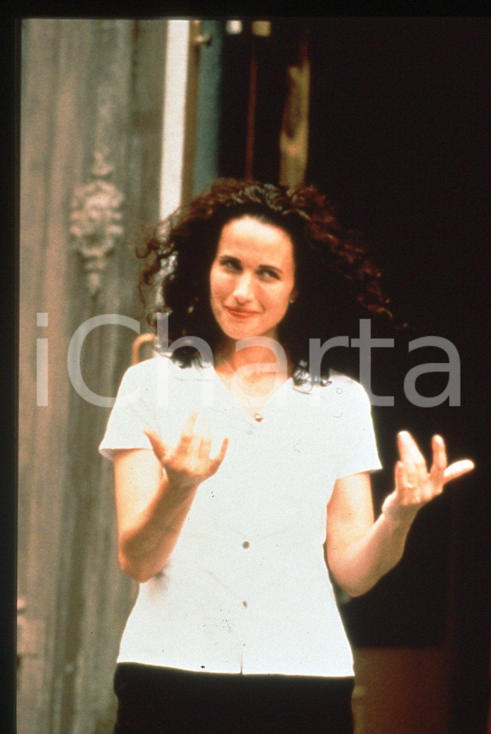 35mm vintage slide*1998 GARY & LINDA Andie MacDOWELL Ritratto dell'attrice