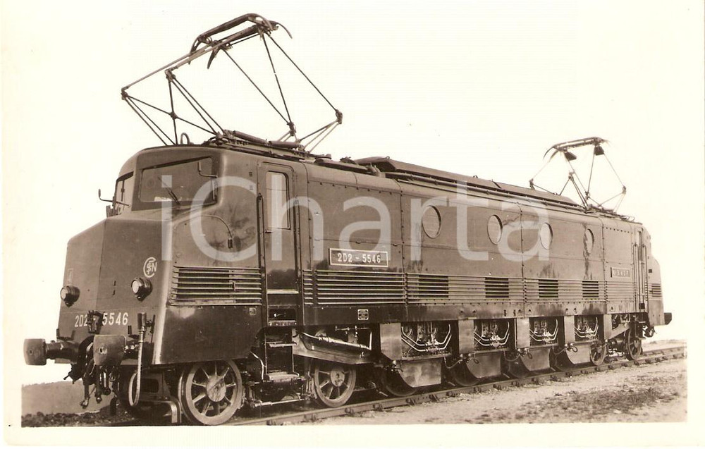 Cartolina originale da collezione 1950 FRANCE - SNCF Electric locomotive Serie 2 D 2 5500 *Scheda tecnica 1