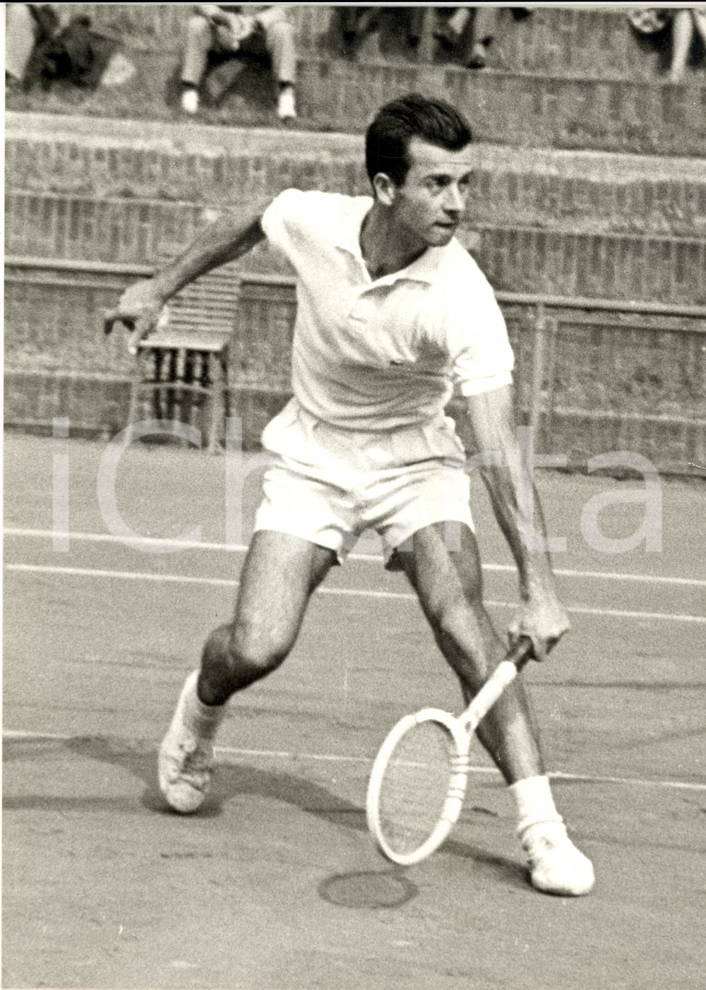Fotografia d epoca originale 1980 ca FRANCIA TENNIS FranÃ§ois JAUFFRET durante un match Fotografia 1