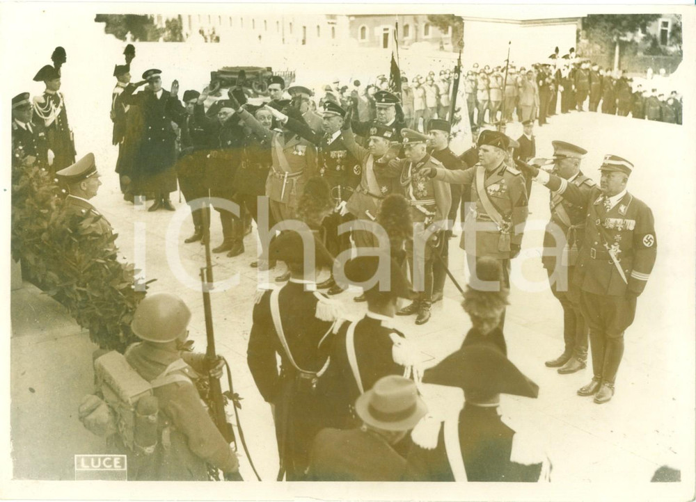 Fotografia d epoca originale 1938 ROMA Delegazione reduci di guerra tedeschi al MILITE IGNOTO Fotografia 1