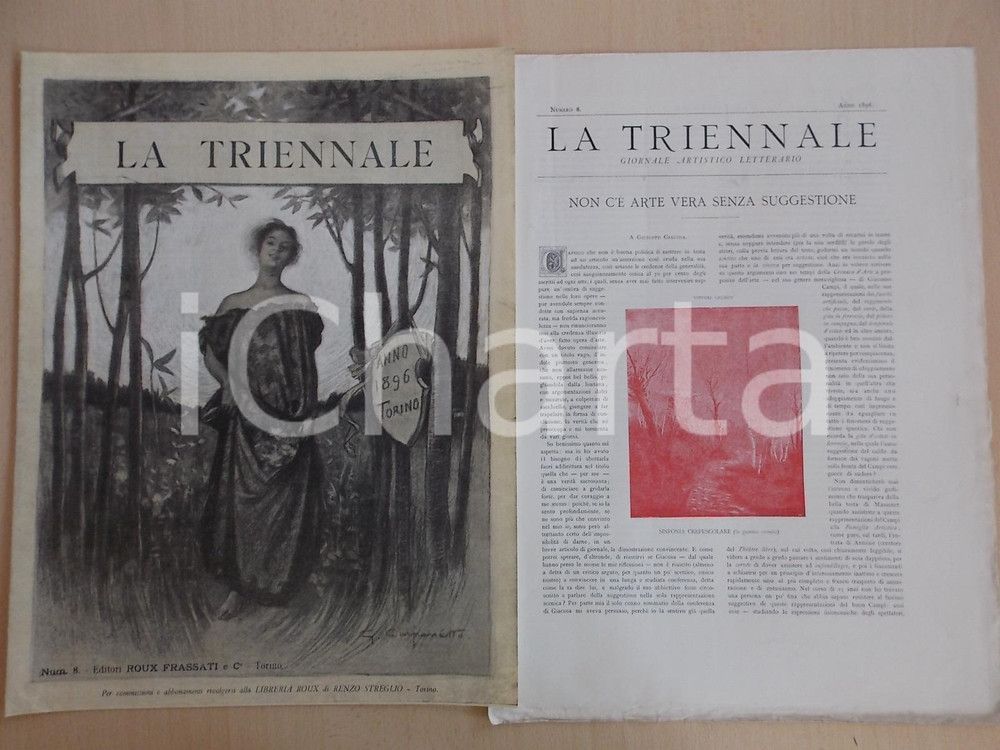 Giornale, rivista storica 1896 TORINO LA TRIENNALE Giornale d arte nÂ°8 Ed. ROUX FRASSATI 1