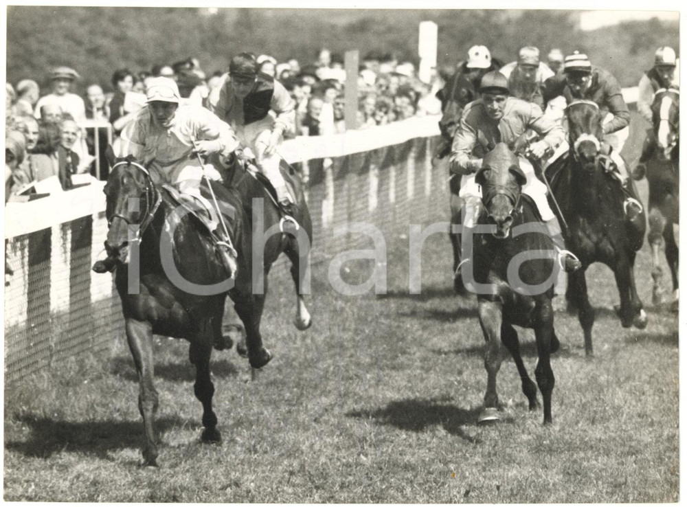 1957 GOODWOOD RACES - Manny MERCER on ROWLAND WARD winning Chesterfield Cup