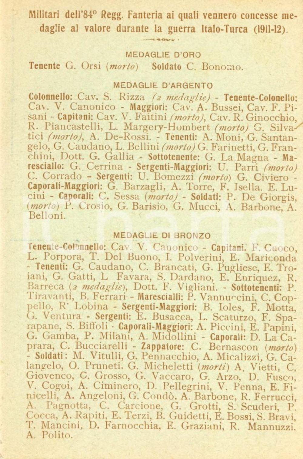 Cartolina originale da collezione 1915 ca REGIO ESERCITO 84° Reggimento Fanteria Cartolina Reggimentale FP NV 1