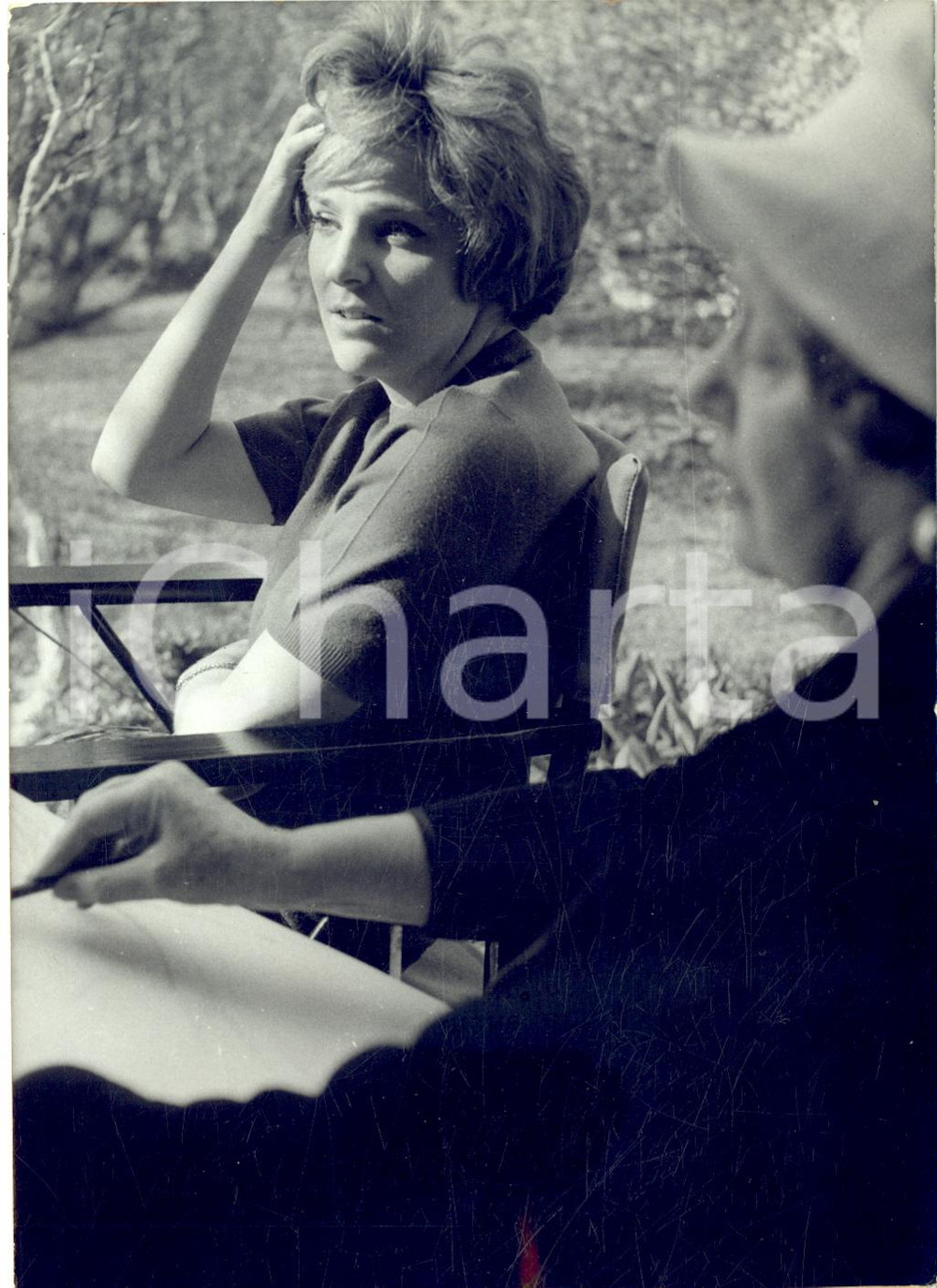 1959 PARIS Maïté GOYENETCHE pose pour peintre DE RASKY après l'affaire LACAZE