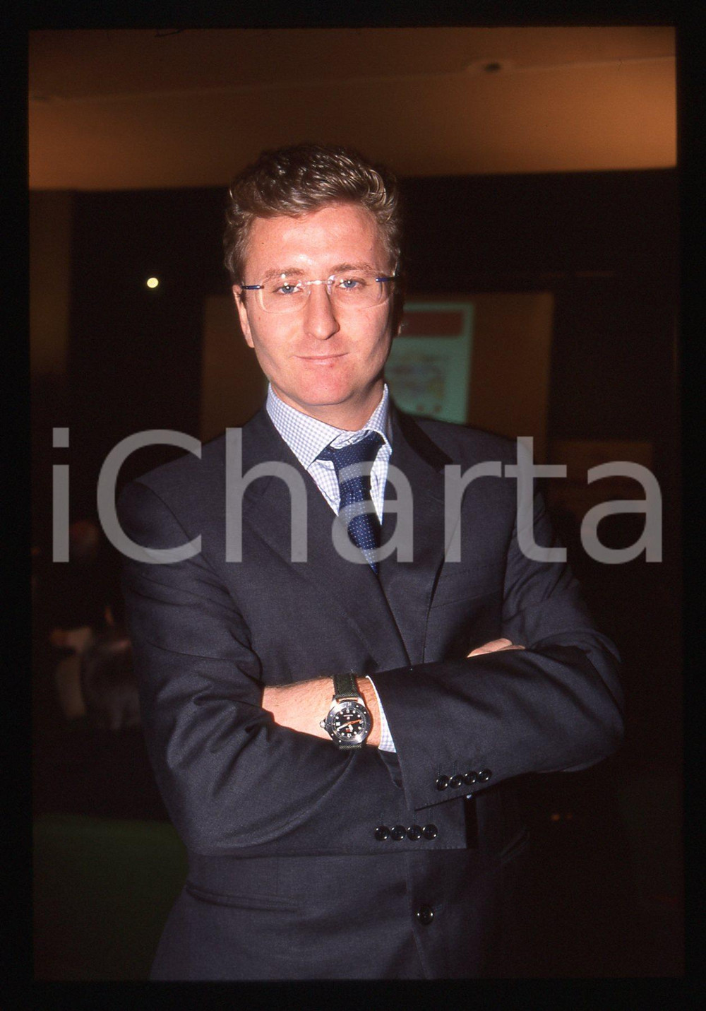 35mm vintage slide* 2000 ca ITALIA Michel COHEN - Ritratto manager AUTOGRILL (5)