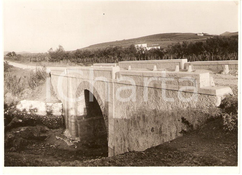 Fotografia d epoca originale 1932 TRAPANI Il nuovo ponte sul torrente BIANCHINA Fotografia 1