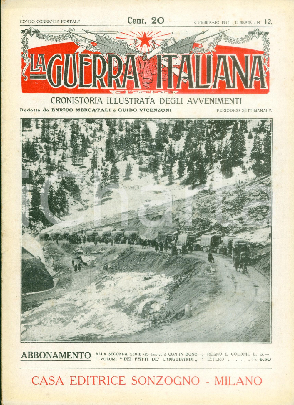 Giornale, rivista storica 1916 LA GUERRA ITALIANA WW1 La situazione di guerra in ALBANIA Rivista 1
