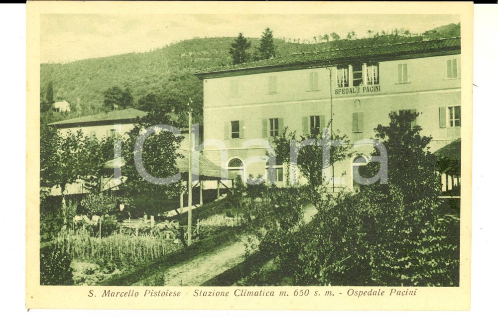 Cartolina originale da collezione 1950 ca SAN MARCELLO PISTOIESE PT Veduta con l ospedale PACINI Cartolina 1