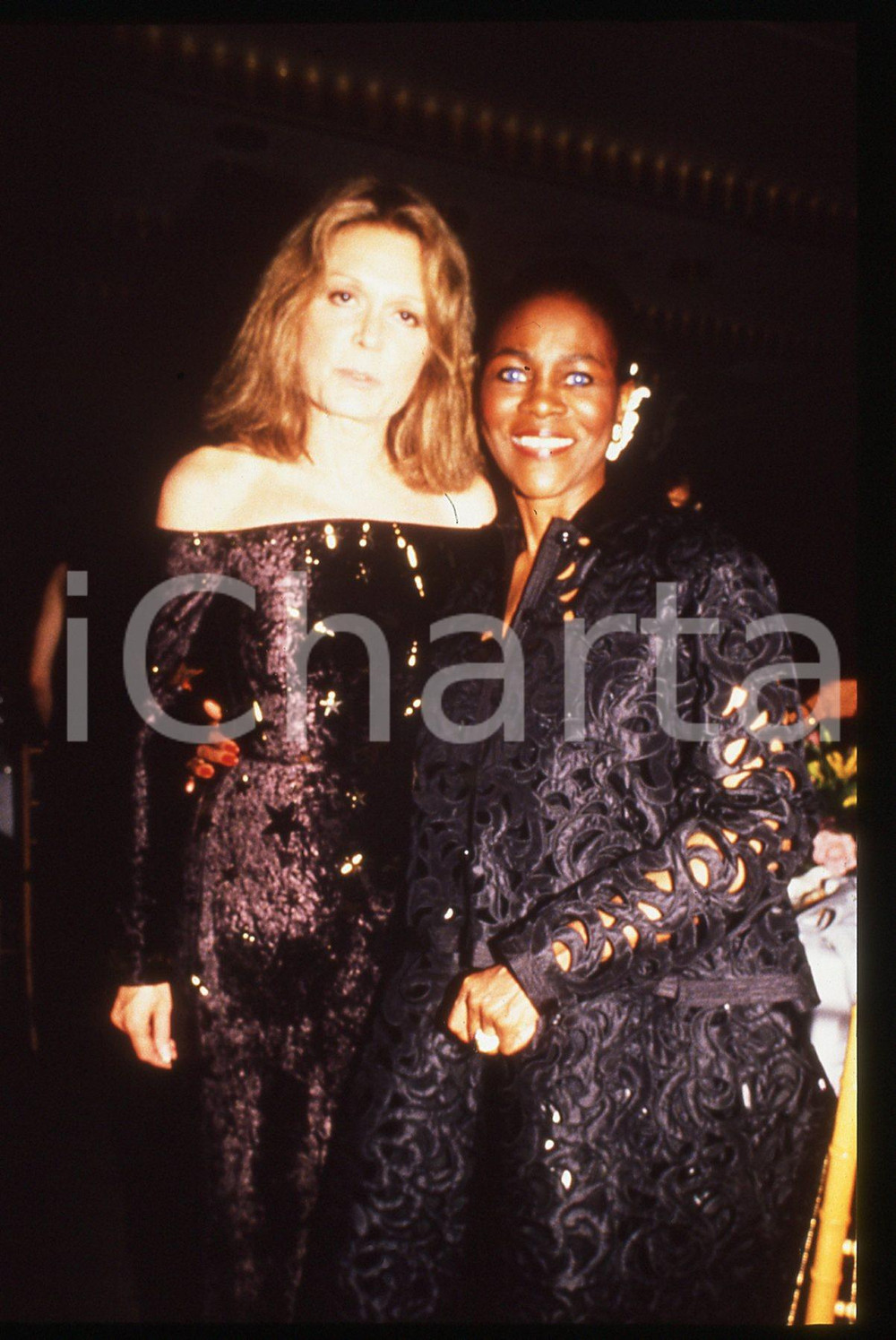 Fotografia d epoca originale 35mm vintage slide 1989 BEVERLY HILLS AFI Gloria STEINEM Cicely TYSON Ritratto 1