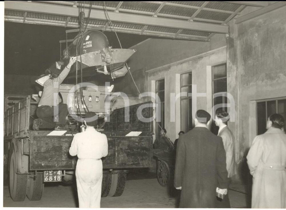 1953 MILANO MOTONAUTICA Partenza scafo di Ezio SELVA per Genova *Foto 18x13 cm