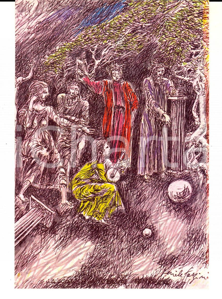 Cartolina originale da collezione 4/1983 Cartolina Pericle FAZZINI Accademia della Crusca Ed. numerata nÂ°0026 1