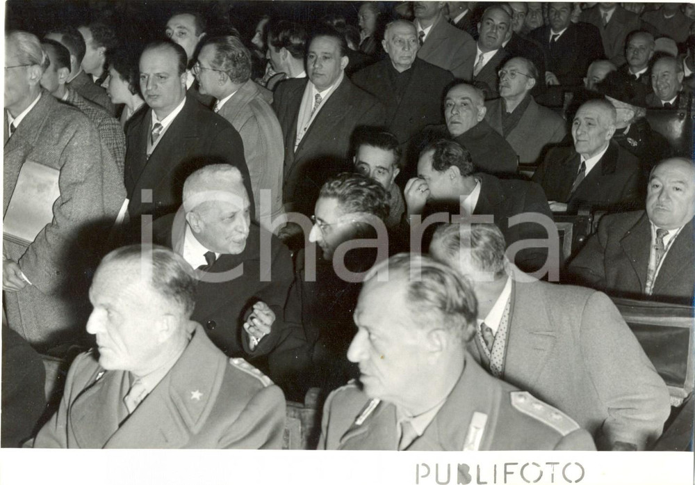 Fotografia d epoca originale 1954 NAPOLI  APERTURA ANNO GIUDIZIARIO  Enrico DE NICOLA Giovanni LEONE Foto 1