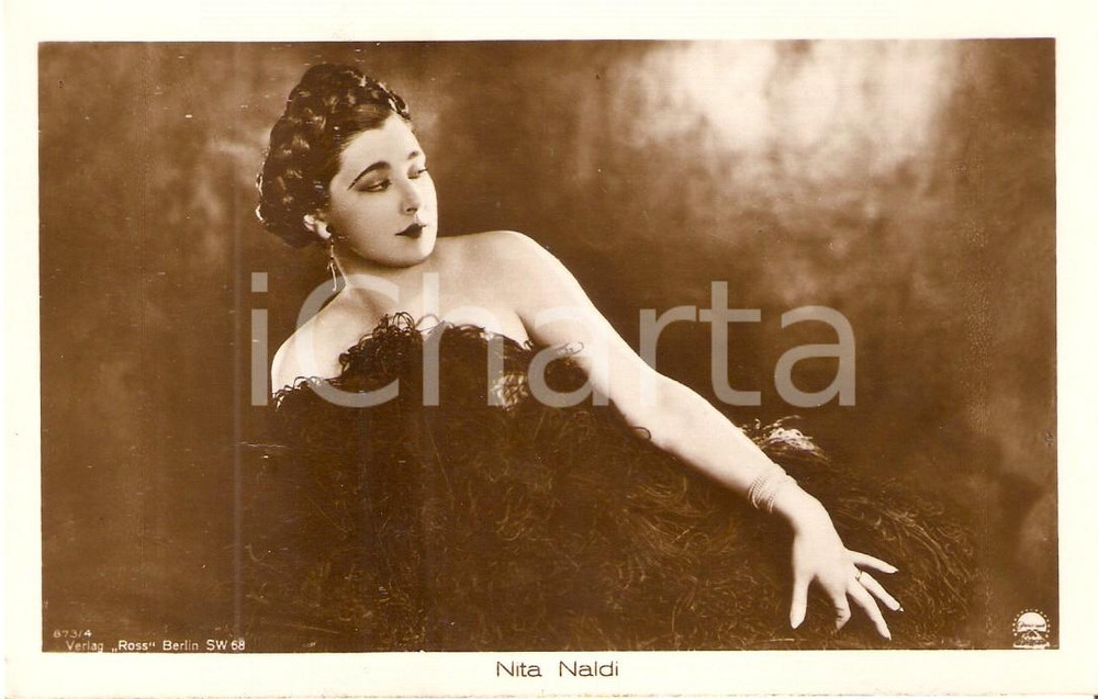 Cartolina originale da collezione 1920 ca CINEMA Attrice Nita NALDI Ritratto con treccia *Cartolina FP NV 1