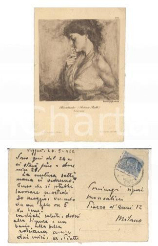 Autografo originale 1922 VIGGIU  VA Pittore Antonio PIATTI lavora per famiglia MONCALIERI AUTOGRAFO 1