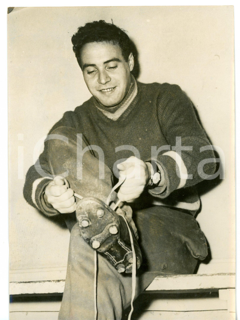 1959 ZURIGO CALCIO - GRASSHOPPERS Capitano Roger VONLANTHEN in spogliatoio *Foto