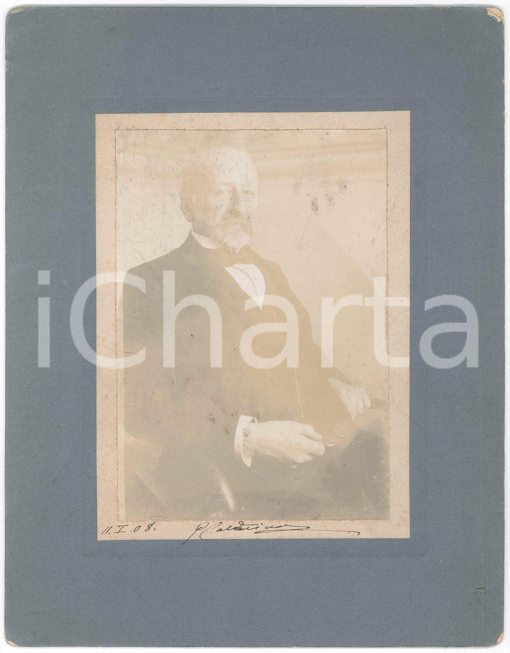 Fotografia d epoca originale 1908 ITALIA Ritratto di P. CARDERINA  Fotografia 22x27 cm 1