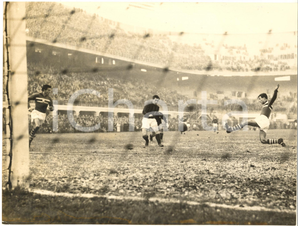 1960 MILANO CALCIO Milan-Sampdoria 4-0 - Goal di Gastone BEAN *Foto 24x18 cm