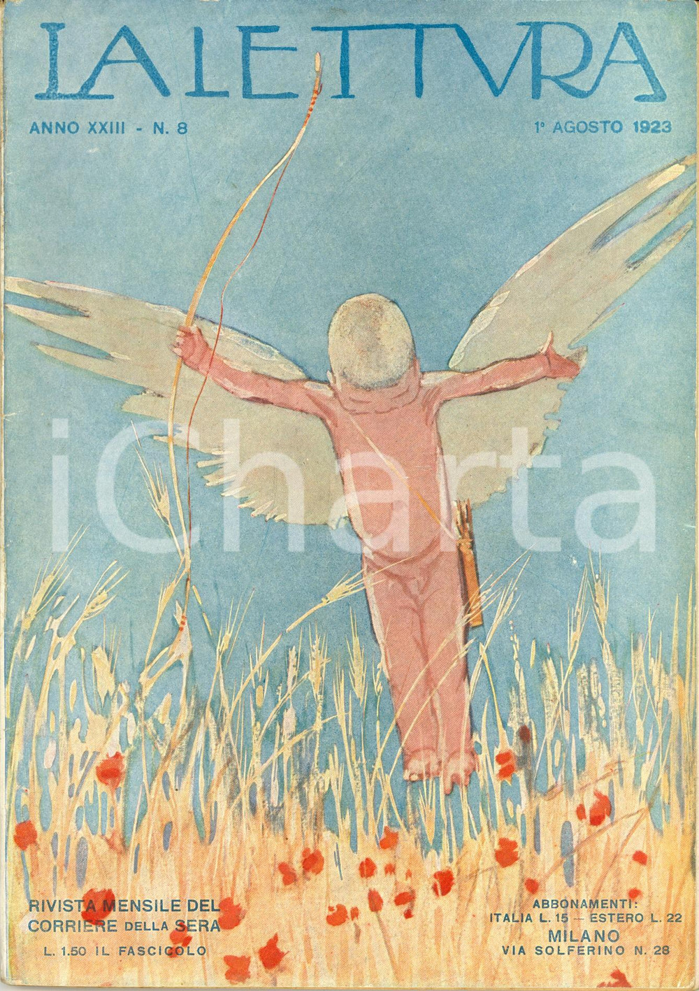 Giornale, rivista storica 1923 LA LETTURA Biglietto inedito di Giuseppe VERDI su FALSTAFF Anno XXIII n°8 1