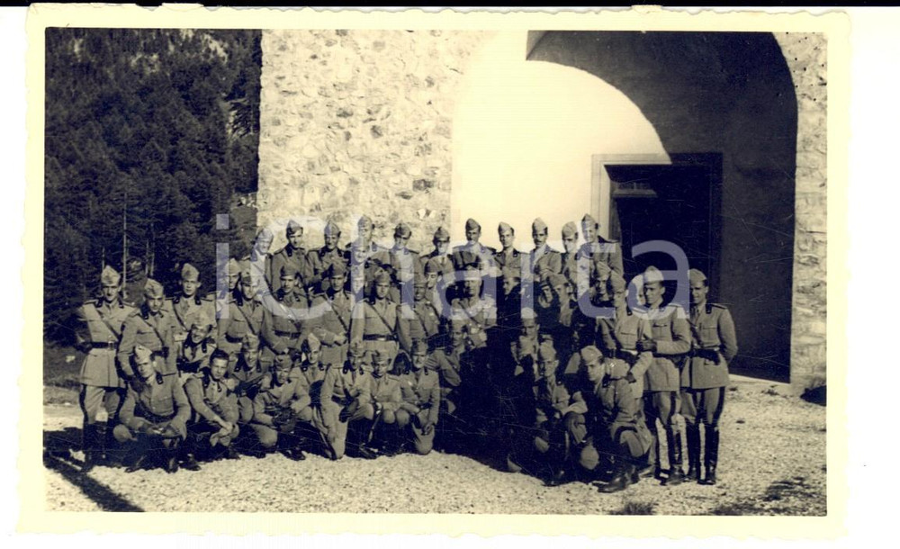 Fotografia d epoca originale 1939 PIEMONTE Generale GIODA e soldati Scuola Applicazione Fanteria di Parma 1