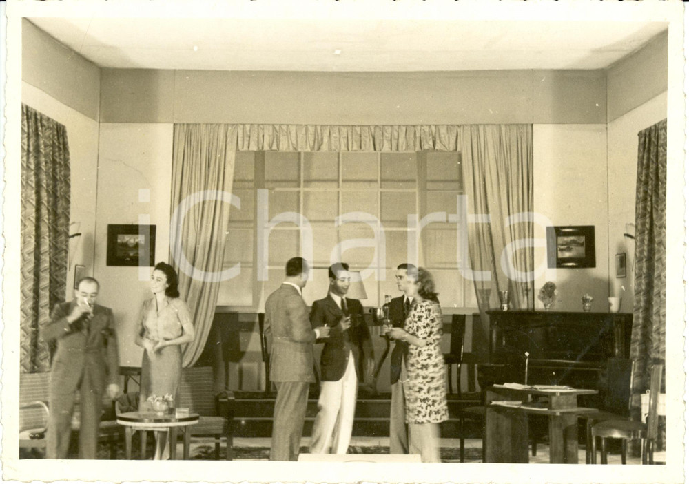 Fotografia d epoca originale 1935 ca MOGADISCIO Somalia Filodrammatica OND in una commedia Foto di scena 1