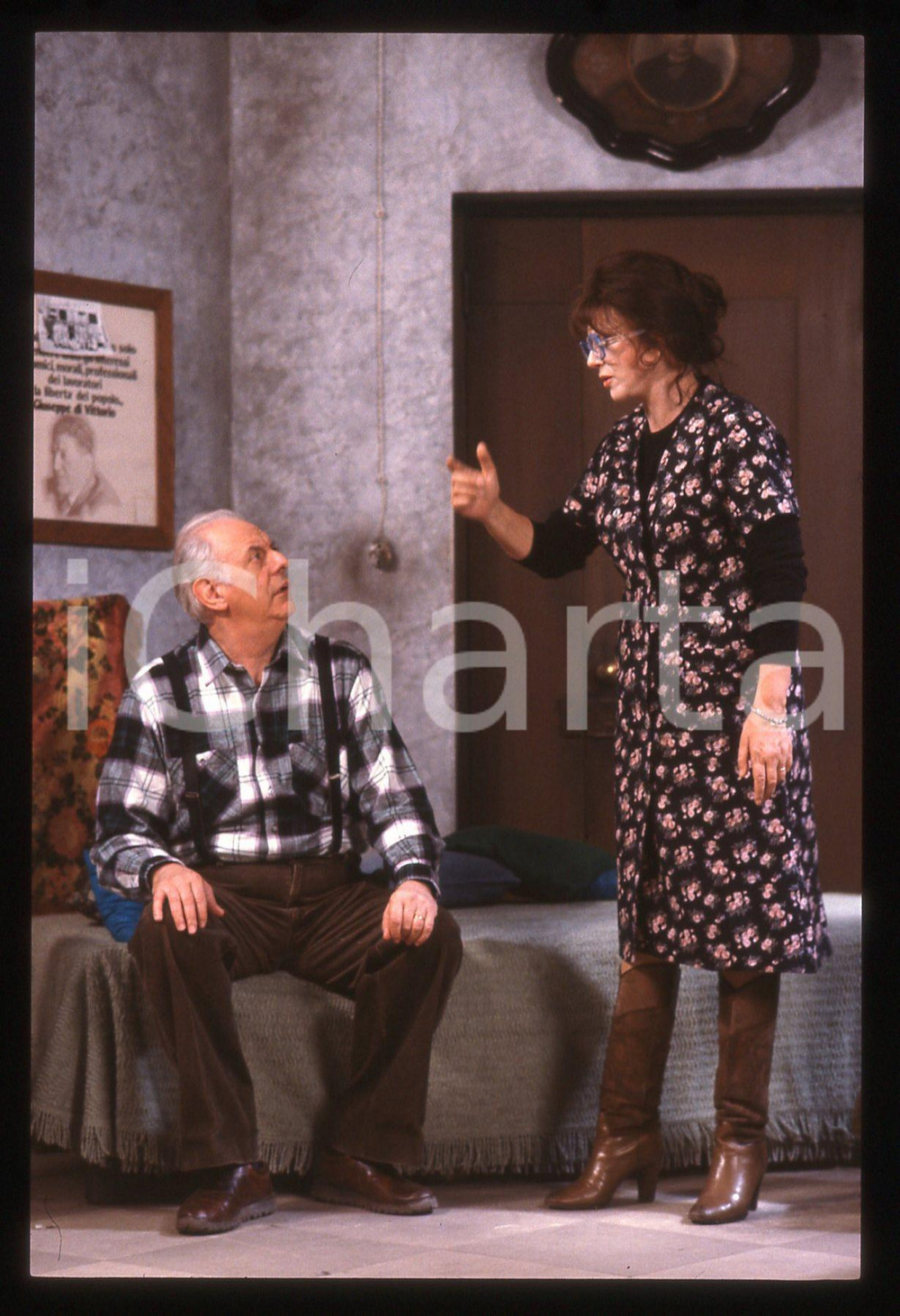 35mm vintage slide* 1988 RAI 3 TRASMISSIONE FORZATA Dario FO con Franca RAME 15
