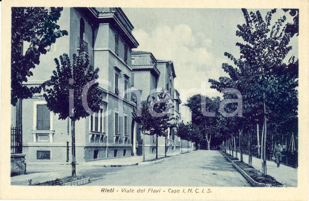 Cartolina originale da collezione 1935 ca RIETI Viale dei FLAVI Case I.N.C.I.S. Impiegati Stato Cartolina FP NV 1