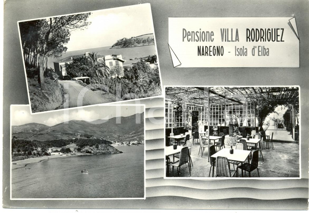 Cartolina originale da collezione 1967 NAREGNO ISOLA ELBA LI Pensione VILLA RODRIGUEZ Vedutine Cartolina FG VG 1