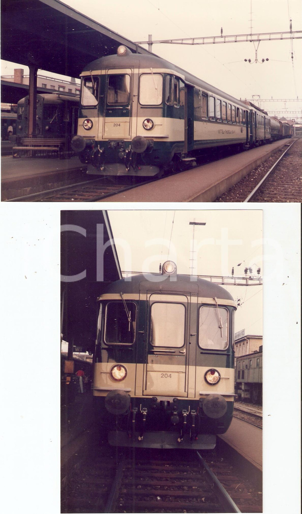 Fotografia d'epoca originale 1985 WIL (SVIZZERA) Ferrovie MThB Mittelthurgaubahn Treno 204 *LOTTO 2 Foto 1