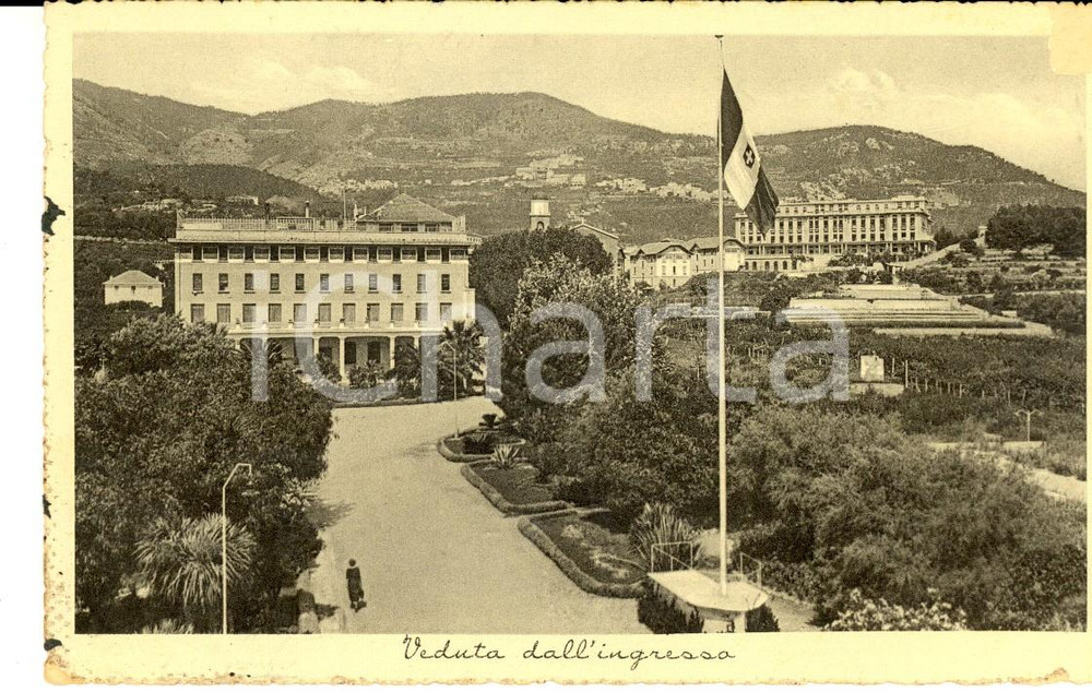 Cartolina originale da collezione 1942 PIETRA LIGURE (SV) Ingresso del Pio Istituto di SANTA CORONA *Cartolina 1
