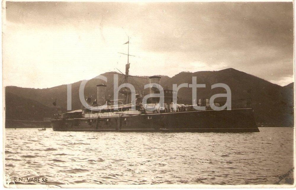 Cartolina originale da collezione 1900 ca MARINA MILITARE Regia nave VARESE Incrociatore corazzato Cartolina FP 1
