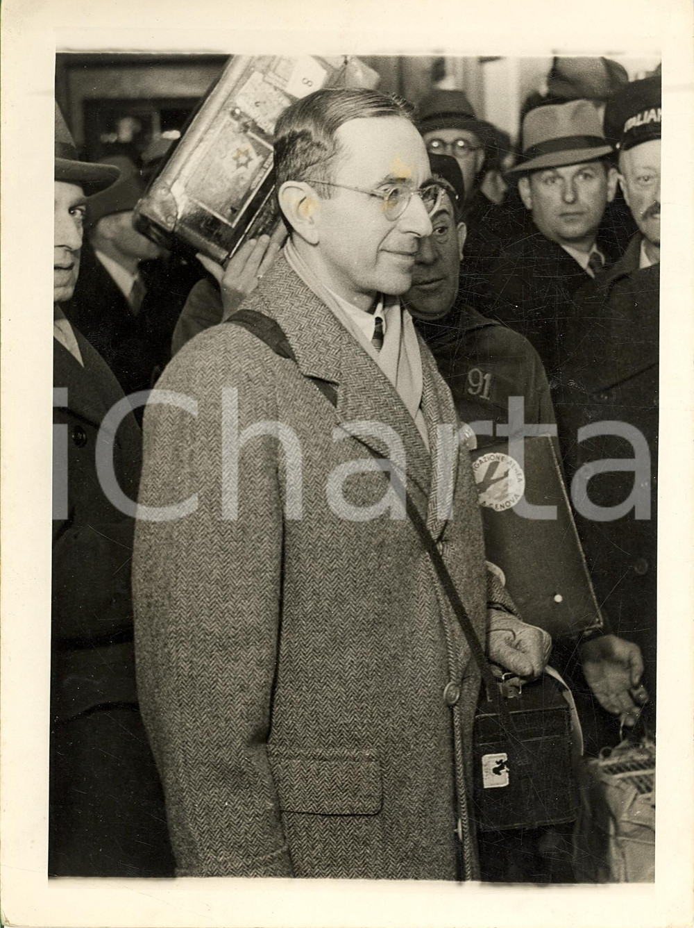 Fotografia d'epoca originale 1940 GENOVA Ildebrando ACCIOLY ambasciatore del BRASILE 1
